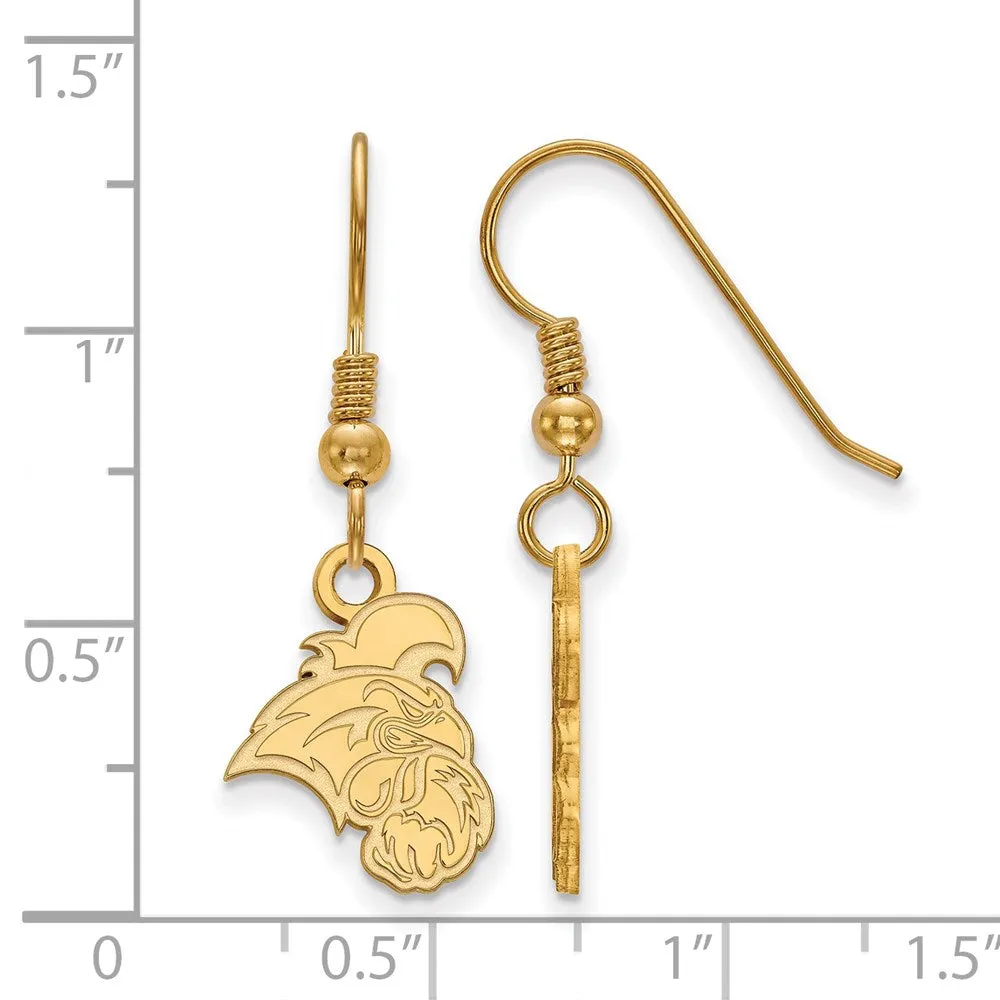 Sterling Silver Gold-plated Coastal Carolina University Chanticleer Small Dangle Earrings