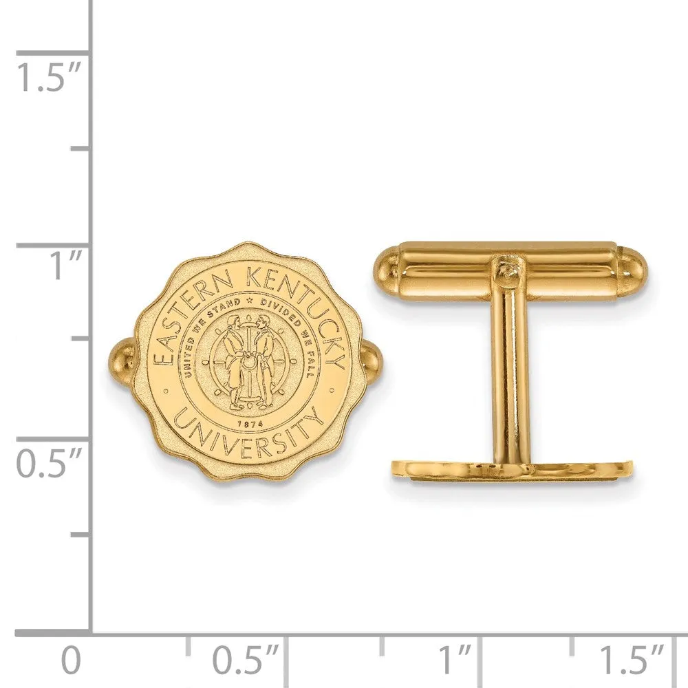 Sterling Silver Gold-plated Eastern Kentucky University Crest Cuff Links