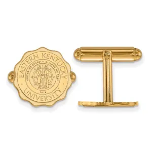 Sterling Silver Gold-plated Eastern Kentucky University Crest Cuff Links