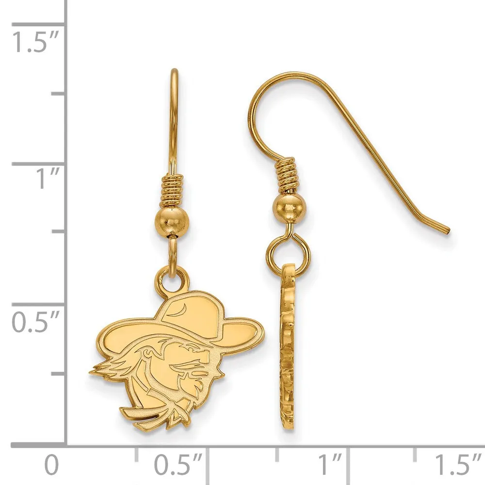 Sterling Silver Gold-plated Eastern Kentucky University E-K-U Small Dangle Earrings