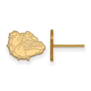 Sterling Silver Gold-plated Gonzaga University Bulldog Extra Small Post Earrings