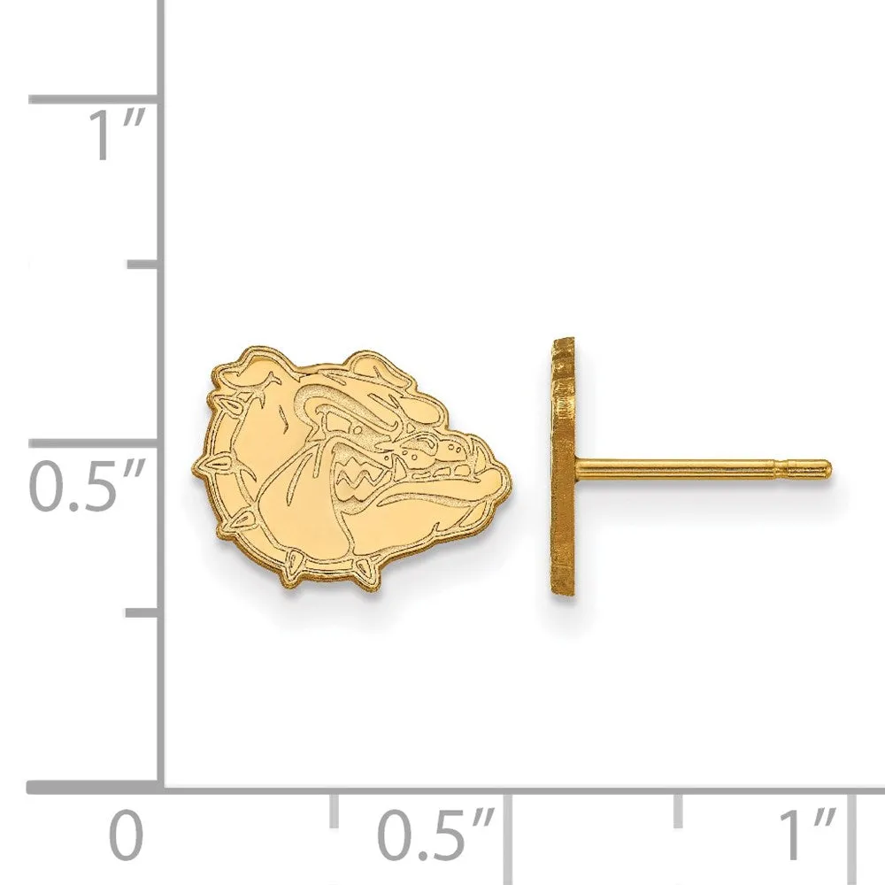Sterling Silver Gold-plated Gonzaga University Bulldog Extra Small Post Earrings