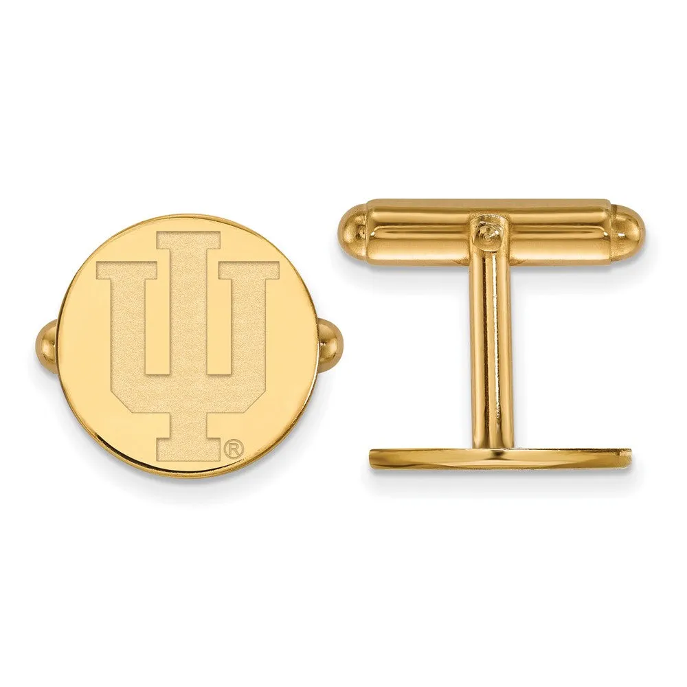 Sterling Silver Gold-plated Indiana University I-U Cuff Links