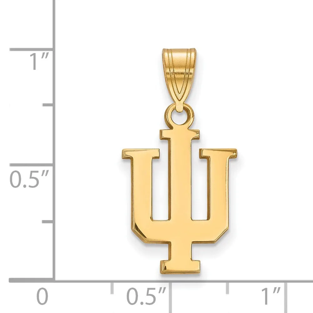 Sterling Silver Gold-plated Indiana University I-U Medium Pendant