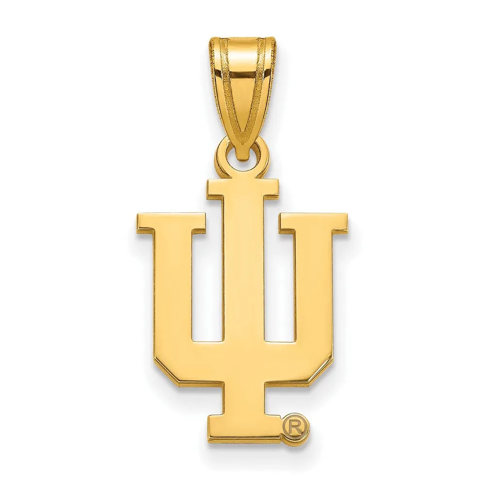 Sterling Silver Gold-plated Indiana University I-U Medium Pendant