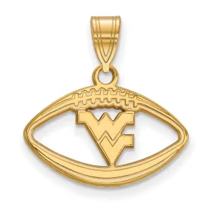 Sterling Silver Gold-plated West Virginia University W-V Football Pendant