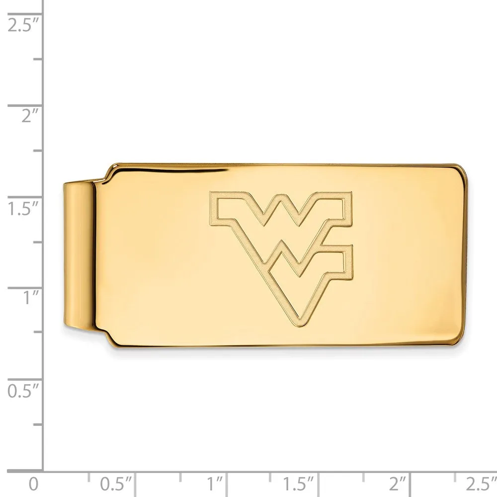 Sterling Silver Gold-plated West Virginia University W-V Money Clip