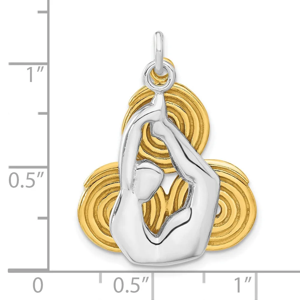 Sterling Silver Gold-tone Yoga Pendant