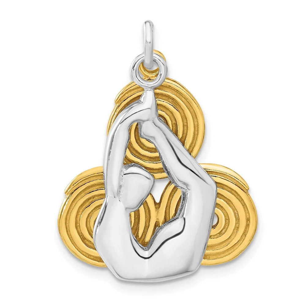 Sterling Silver Gold-tone Yoga Pendant