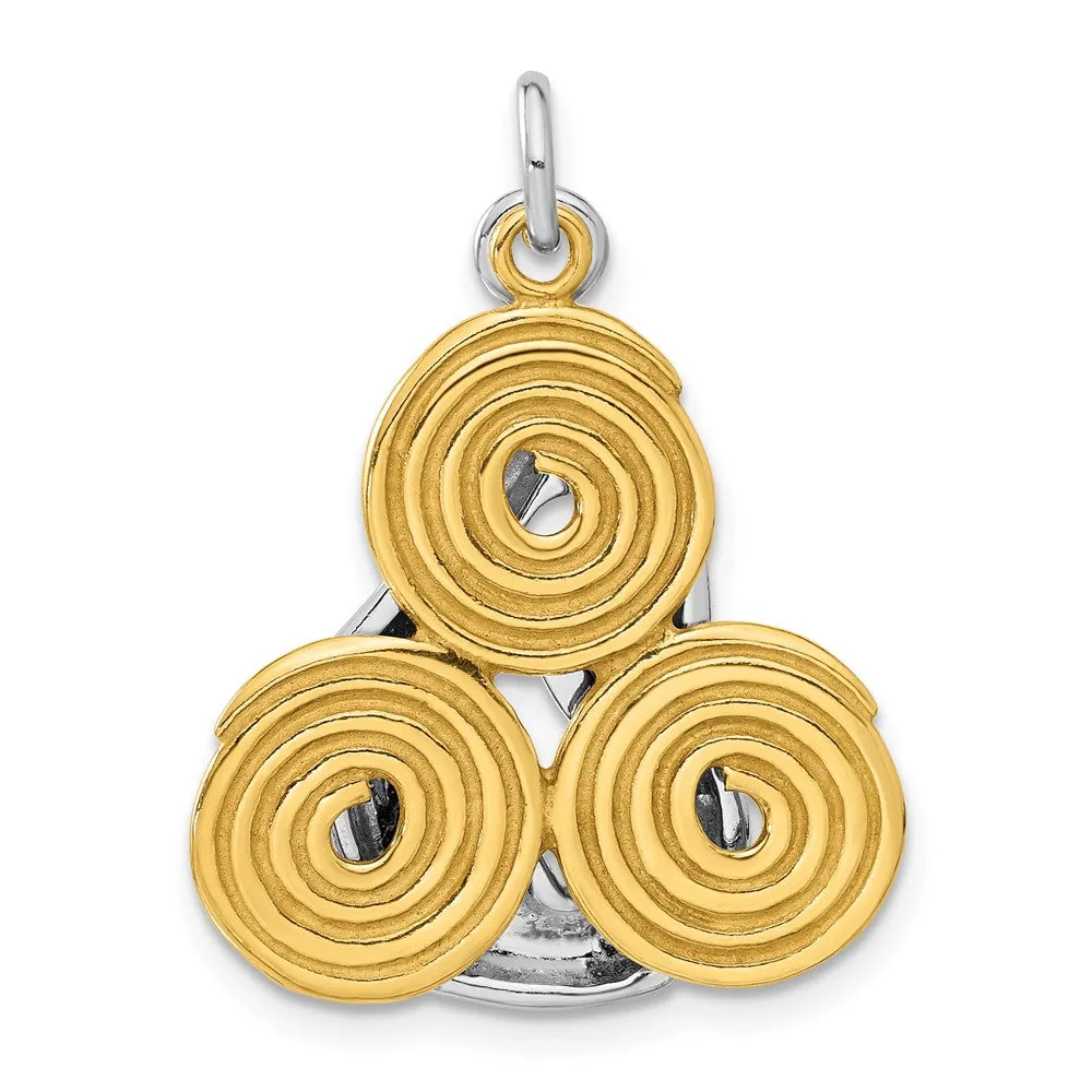 Sterling Silver Gold-tone Yoga Pendant