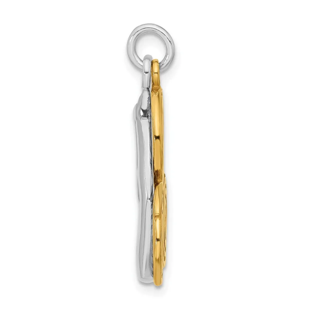 Sterling Silver Gold-tone Yoga Pendant