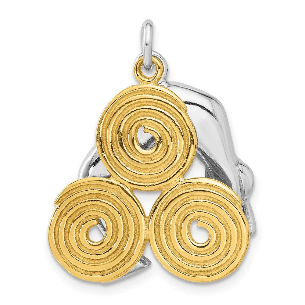 Sterling Silver Gold-tone Yoga Person Charm