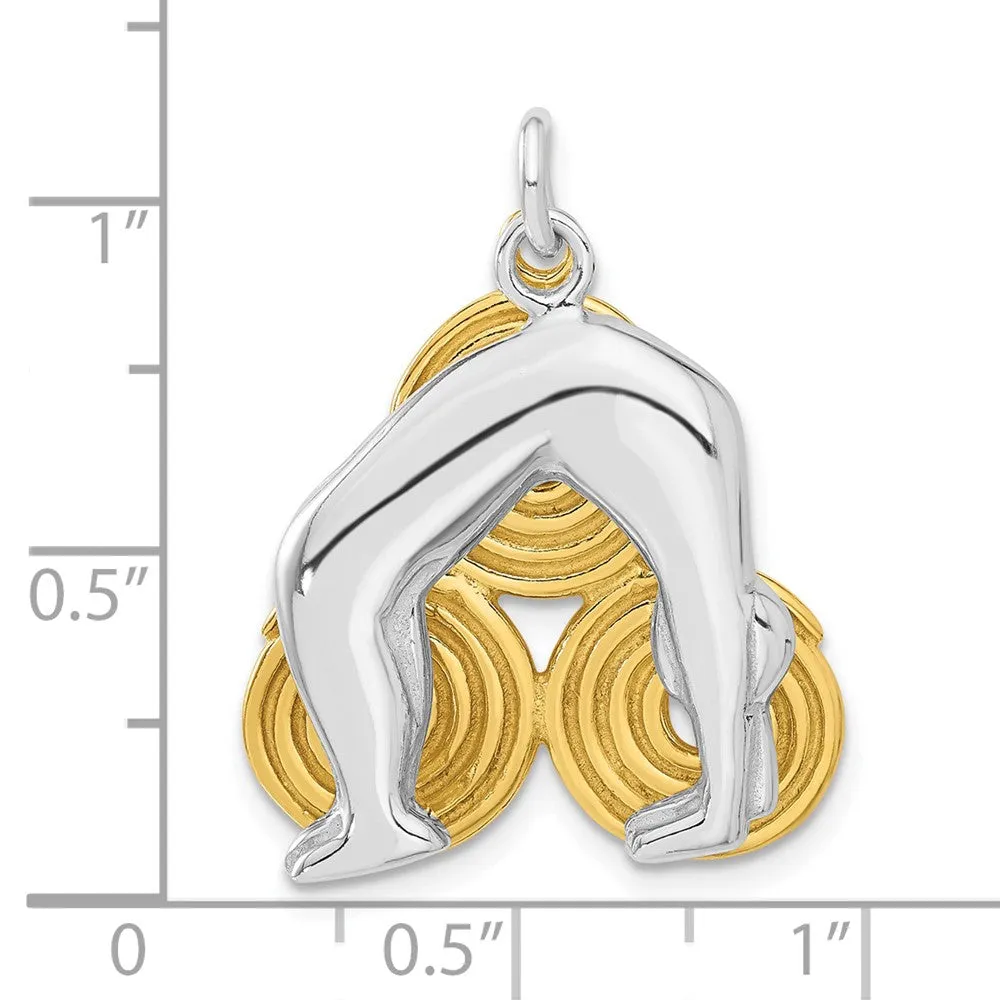 Sterling Silver Gold-tone Yoga Person Charm