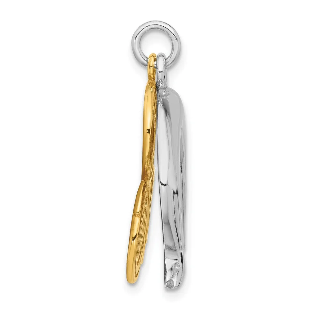 Sterling Silver Gold-tone Yoga Person Charm