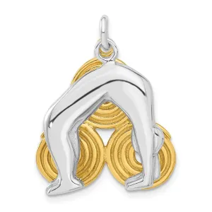 Sterling Silver Gold-tone Yoga Person Charm