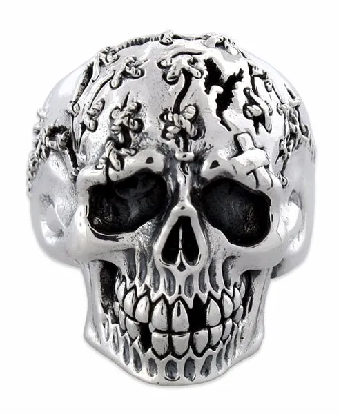 Sterling Silver Jigsaw Skull Ring