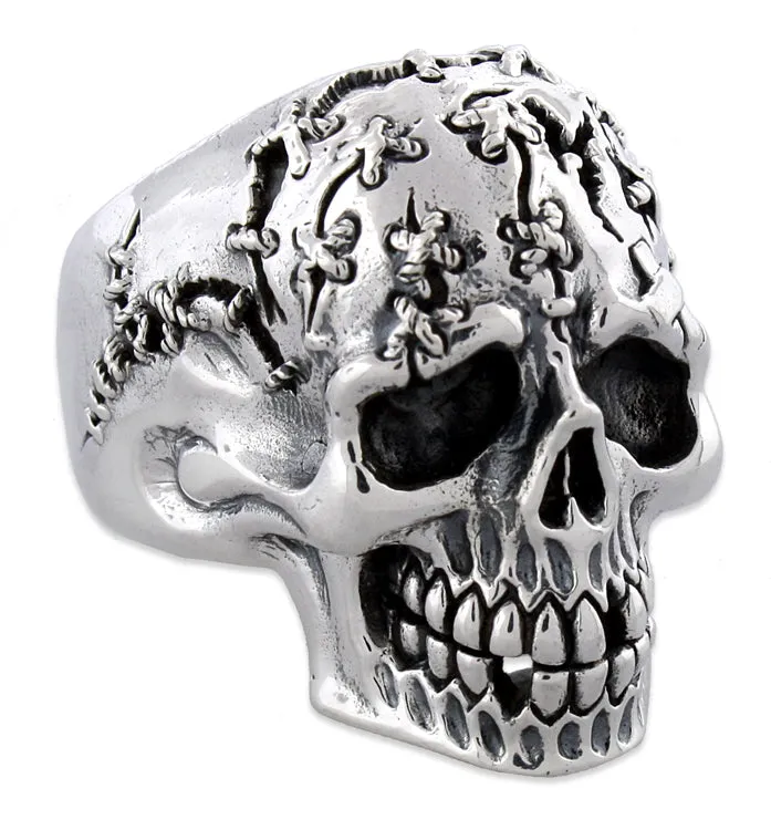 Sterling Silver Jigsaw Skull Ring