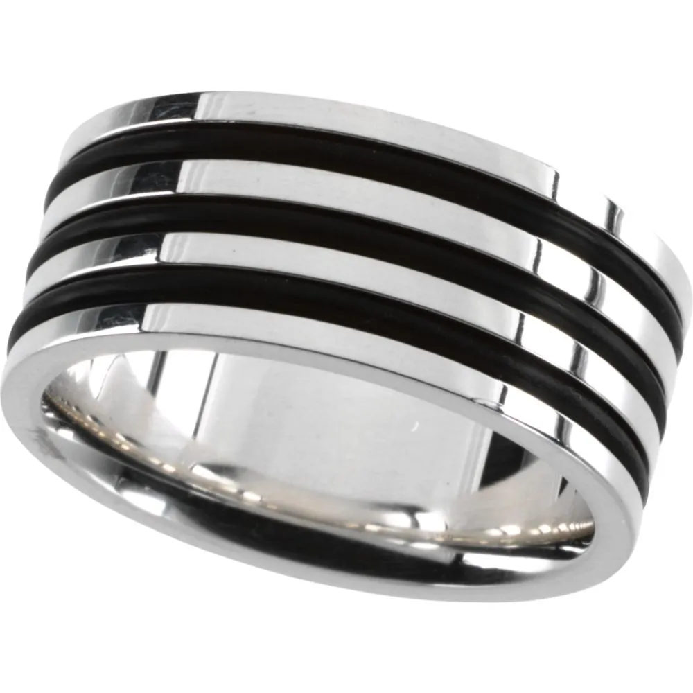 Sterling Silver Men's Fashion Ring, Size 11