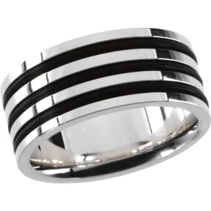 Sterling Silver Men's Fashion Ring, Size 11