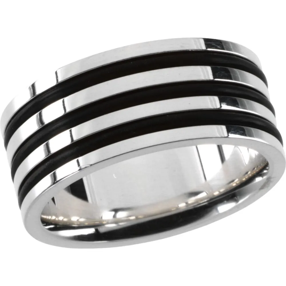 Sterling Silver Men's Fashion Ring, Size 11