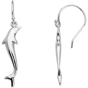 Sterling Silver Metal Fashion Dolphin Dangle