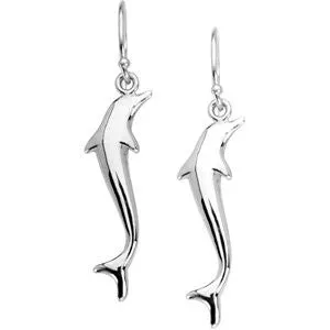 Sterling Silver Metal Fashion Dolphin Dangle