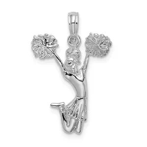 Sterling Silver Polished Cheer Leader Pendant