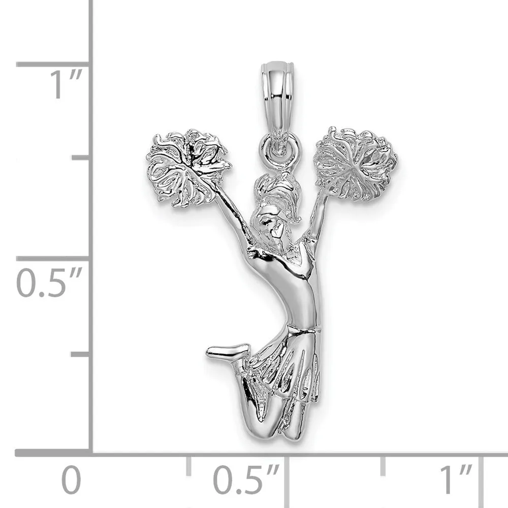 Sterling Silver Polished Cheer Leader Pendant