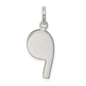 Sterling Silver Polished Whistle Charm