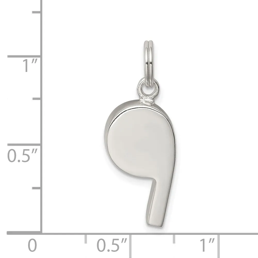 Sterling Silver Polished Whistle Charm