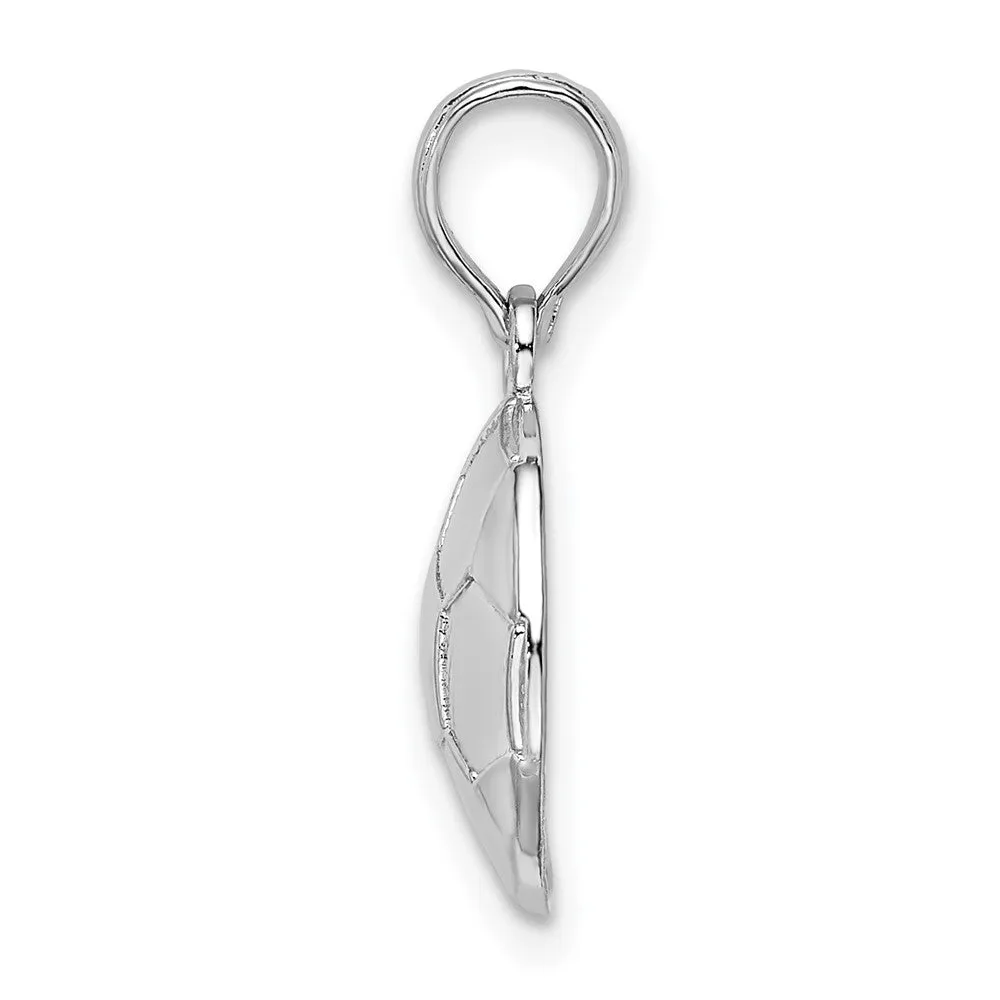 Sterling Silver Polished/Textured Soccer Ball Pendant