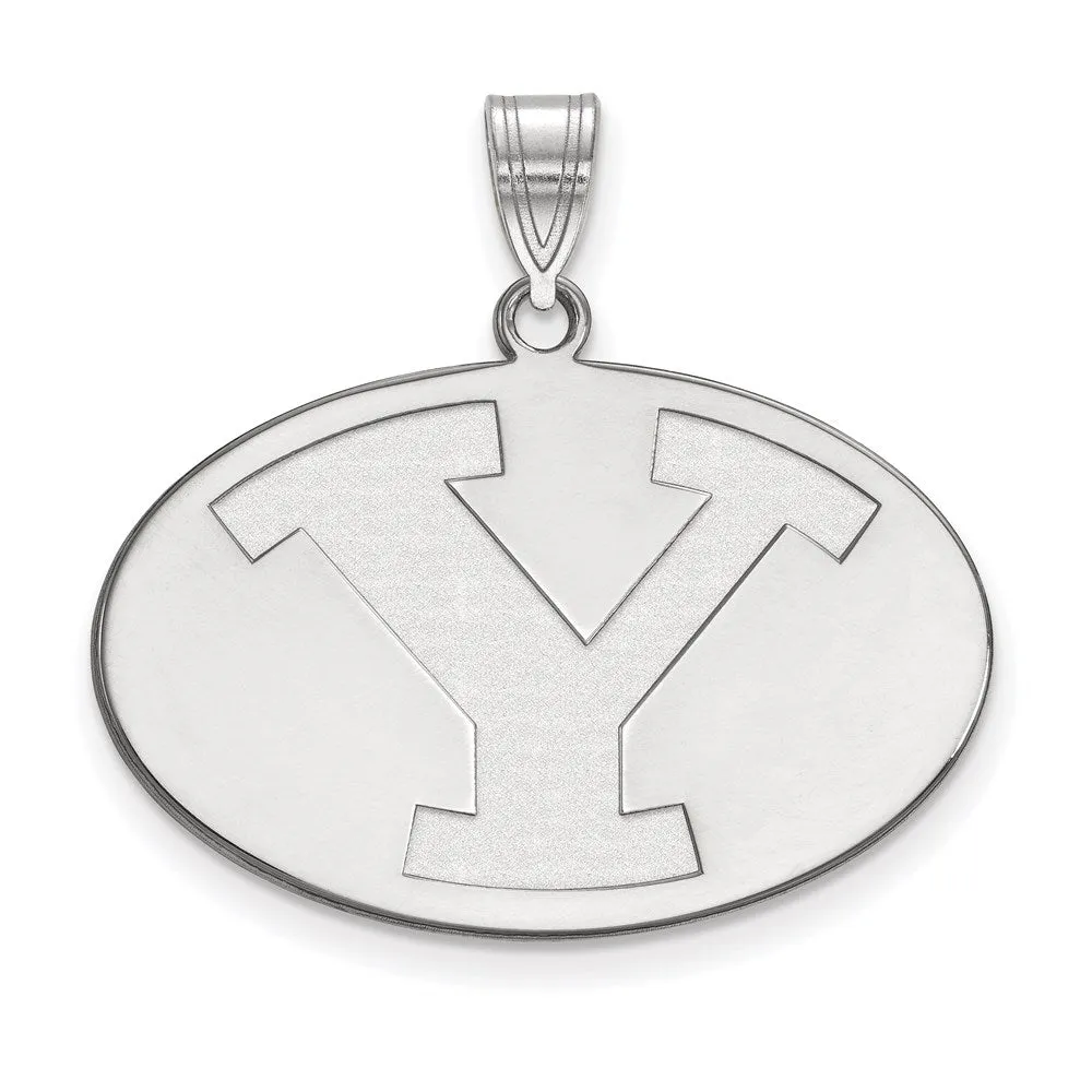 Sterling Silver Rhodium-plated Brigham Young University Letter Y Large Pendant