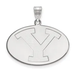 Sterling Silver Rhodium-plated Brigham Young University Letter Y Large Pendant
