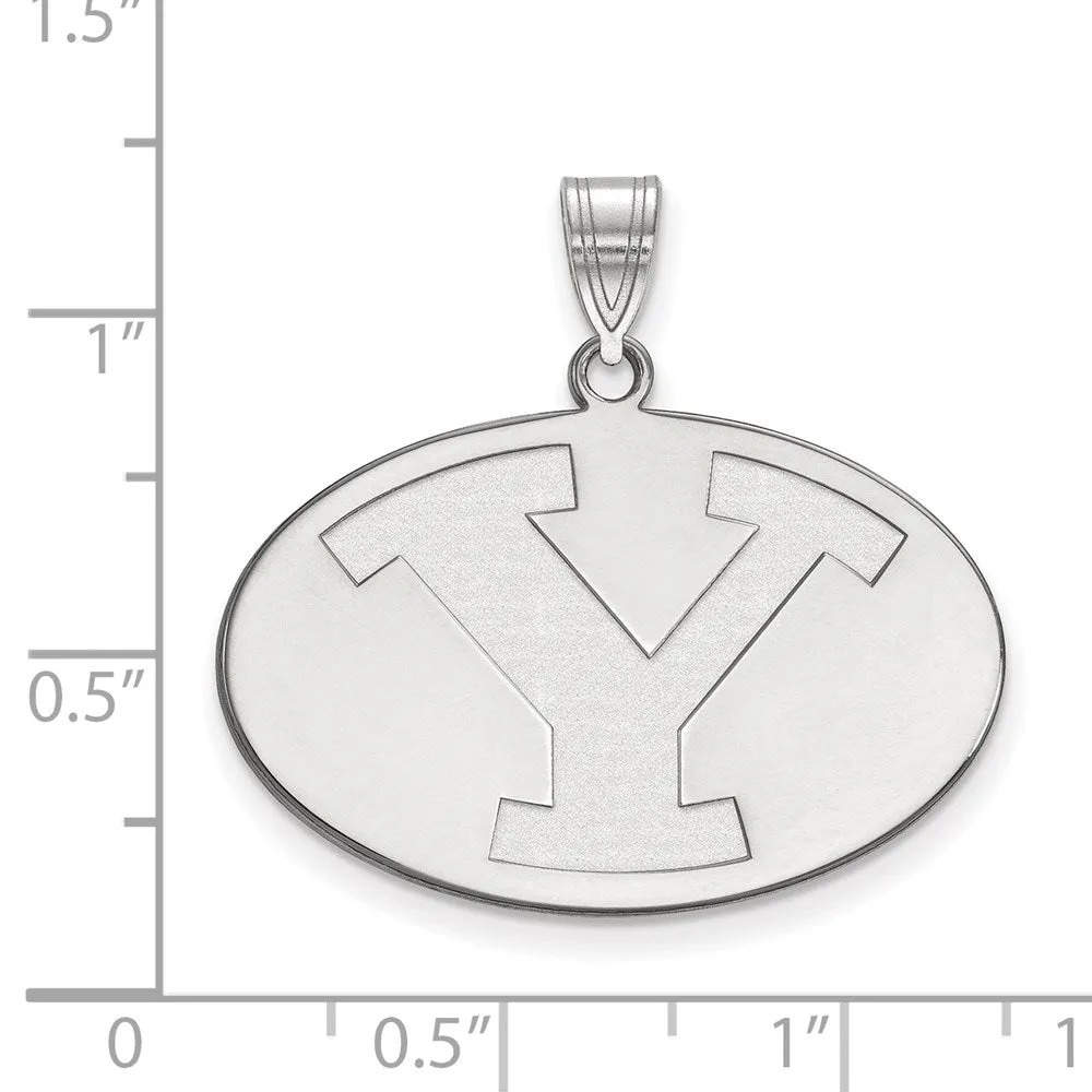 Sterling Silver Rhodium-plated Brigham Young University Letter Y Large Pendant