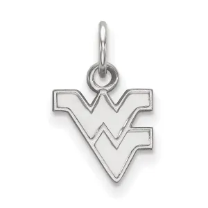 Sterling Silver Rhodium-plated West Virginia University W-V Extra Small Pendant