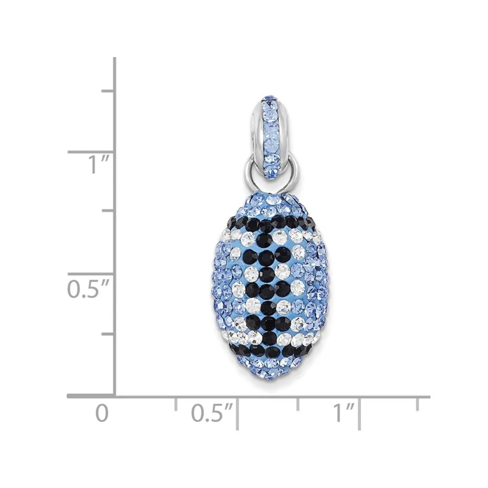 Sterling Silver Swarovski Crystal Football Pendant