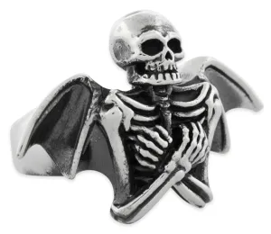Sterling Silver Winged Skeleton Ring