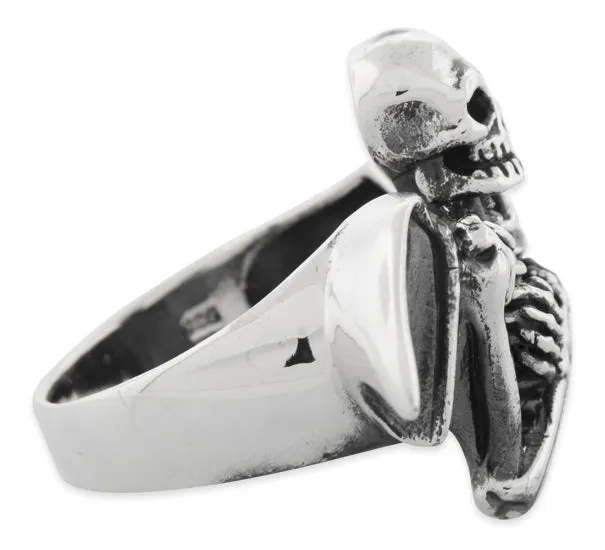 Sterling Silver Winged Skeleton Ring