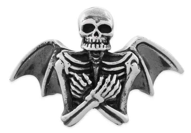 Sterling Silver Winged Skeleton Ring