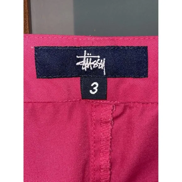 Stussy Women’s Pink Vintage VTG Y2K 90s 00s A-Line Knee Length Logo Skirt Size 3