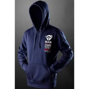 Stylish Drawstring Hooded 3D V for Vendetta Figure Print Front Pocket Long Sleeves Hoodie For Men - Cadetblue 2xl