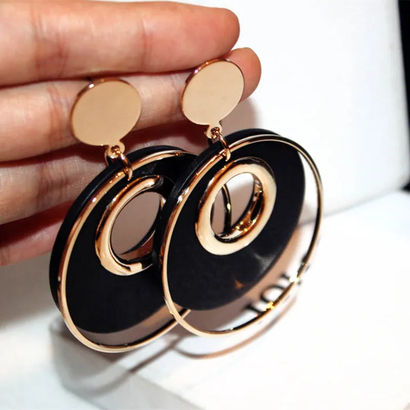 Stylish Large Round Earrings