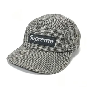 Supreme Vintage Houndstooth 6 Panel Box Logo Camp Cap