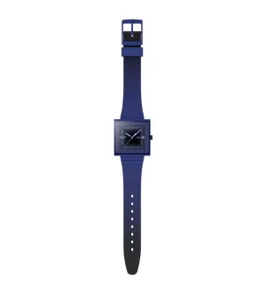 Swatch Squarely Blacklight Blue Watch SO34N700