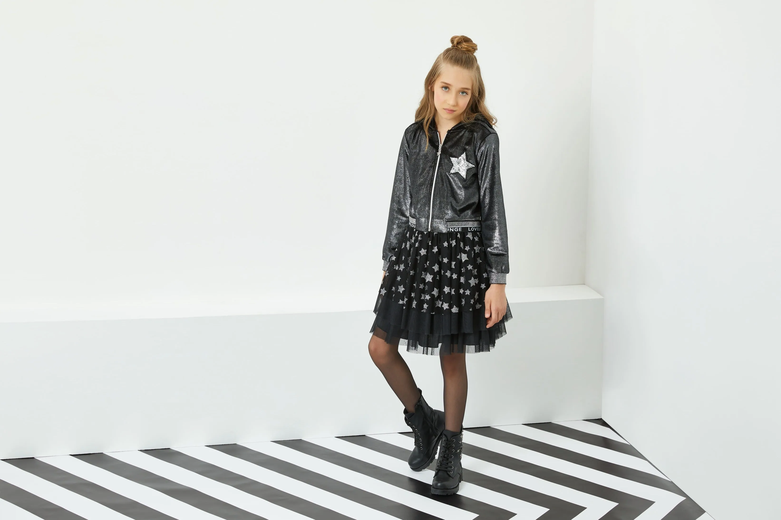Teen Girl Outfit Velvet Bomber and Tulle Skirt