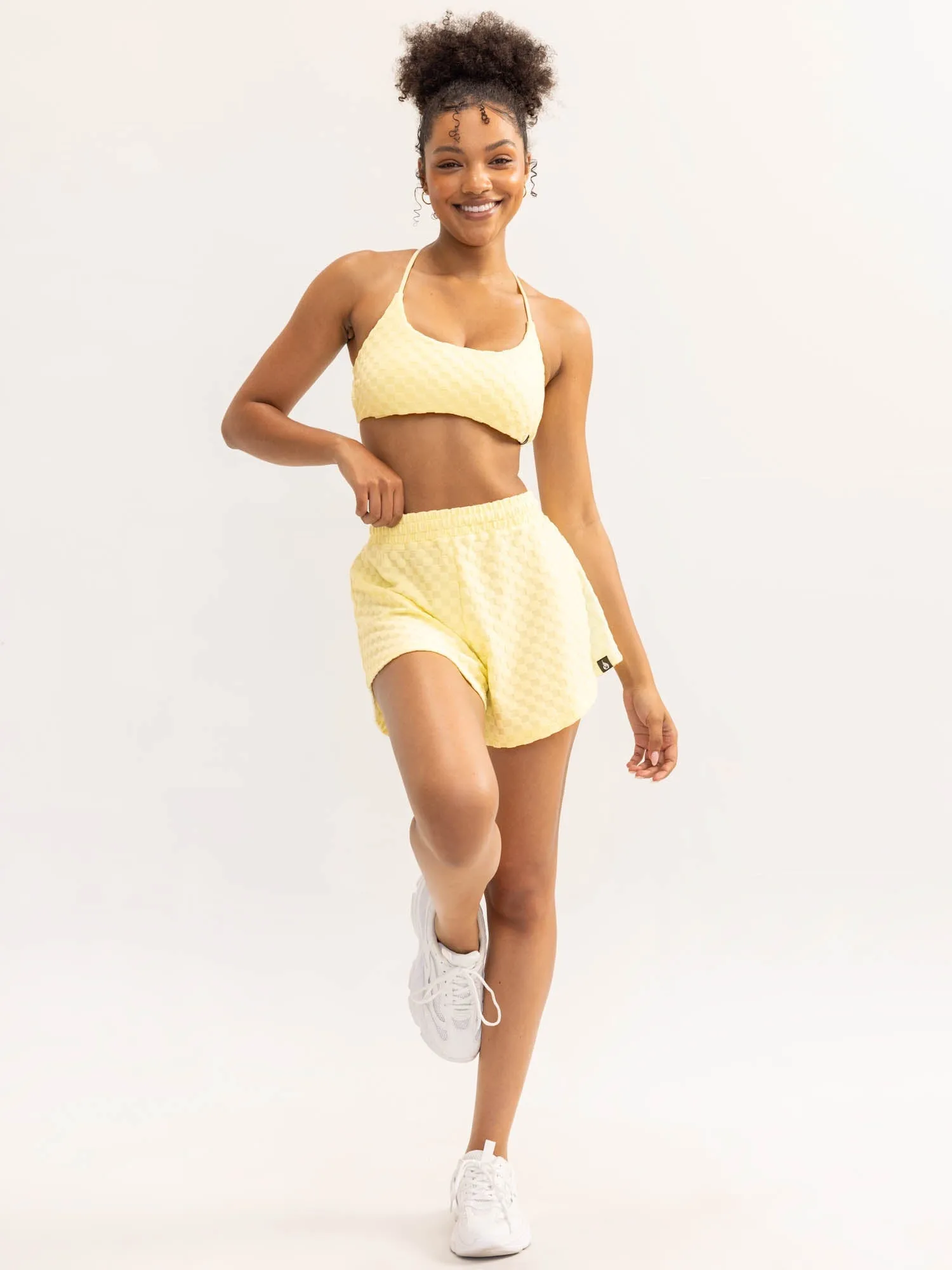 Terry Towelling Sports Crop - Lemon