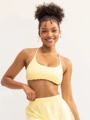 Terry Towelling Sports Crop - Lemon