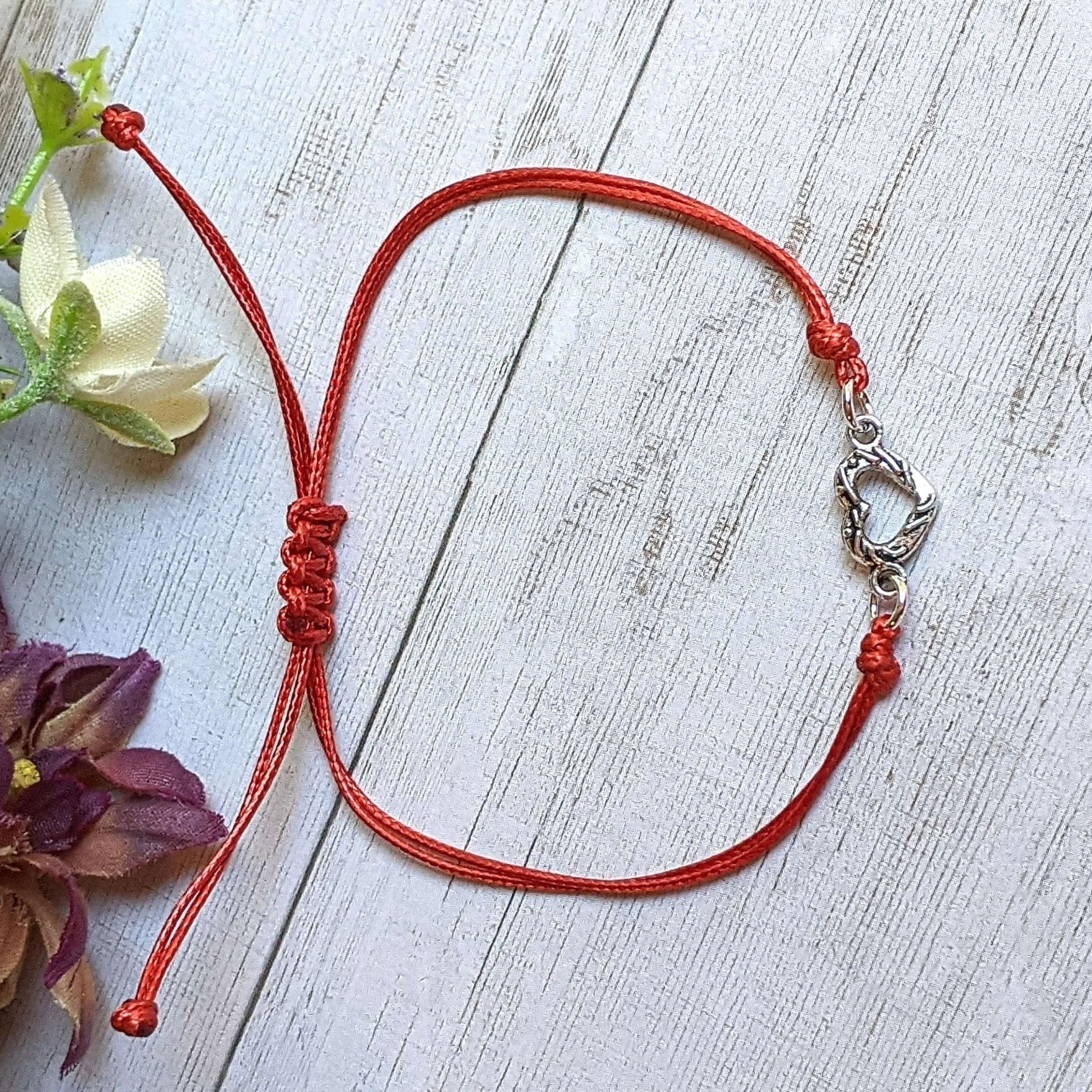 Tiny Heart Waxed Cord surfer Bracelet