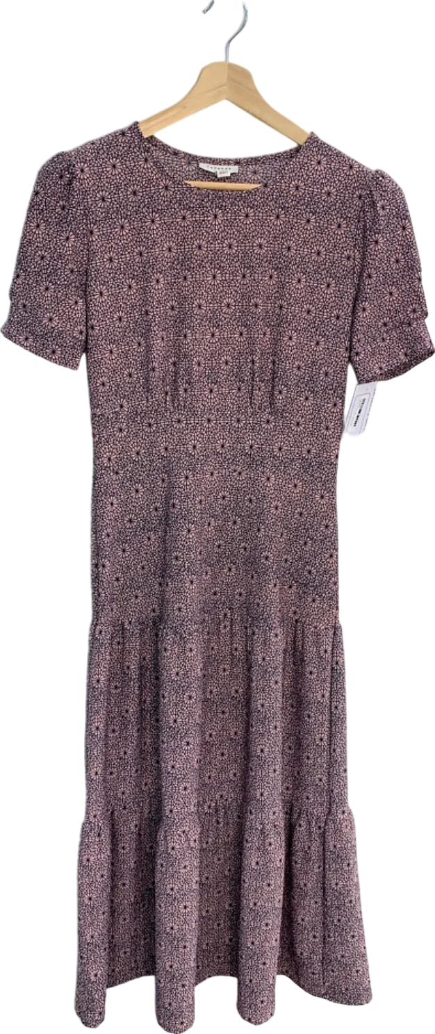 Topshop Pink Geometric Pattern Dress UK 10