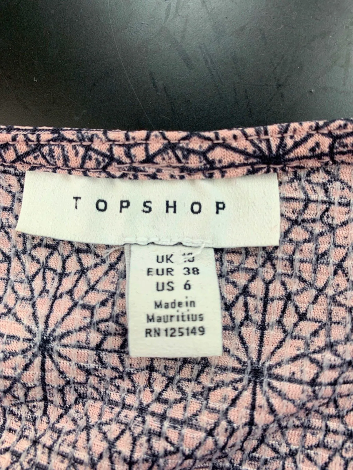 Topshop Pink Geometric Pattern Dress UK 10
